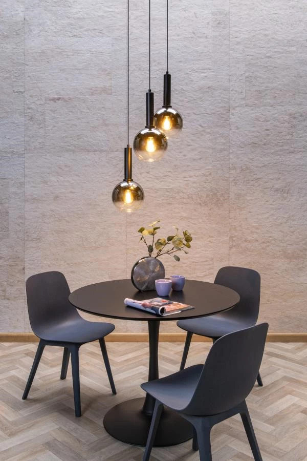 Lucide MARIUS - Pendant light - Ø 48,5 cm - 3xE27 - Black - ambiance 2